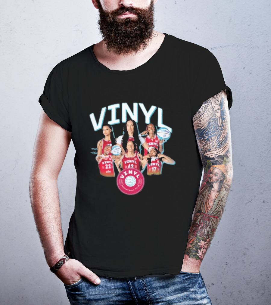 Vinyl Basketball Club Player Team Spirit With Basketball Stars T-Shirt