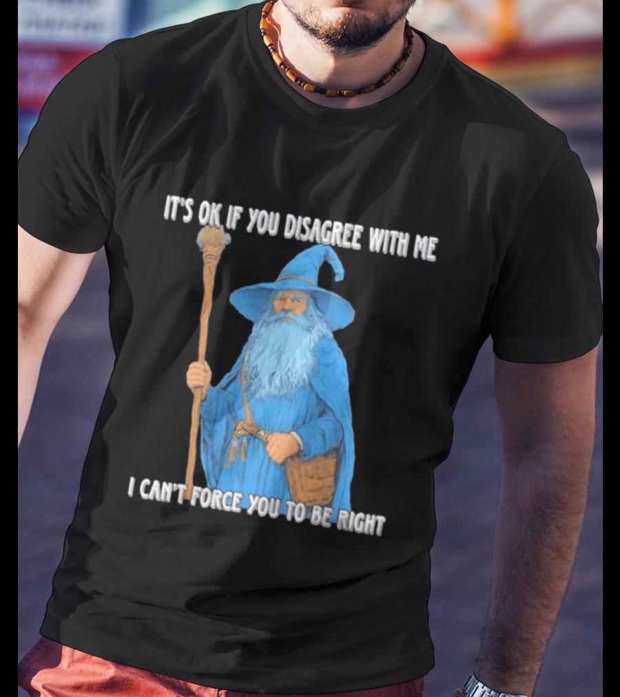 Wizard It's Ok If You Disagree With Me I Can't Force You To Be Right T-Shirt