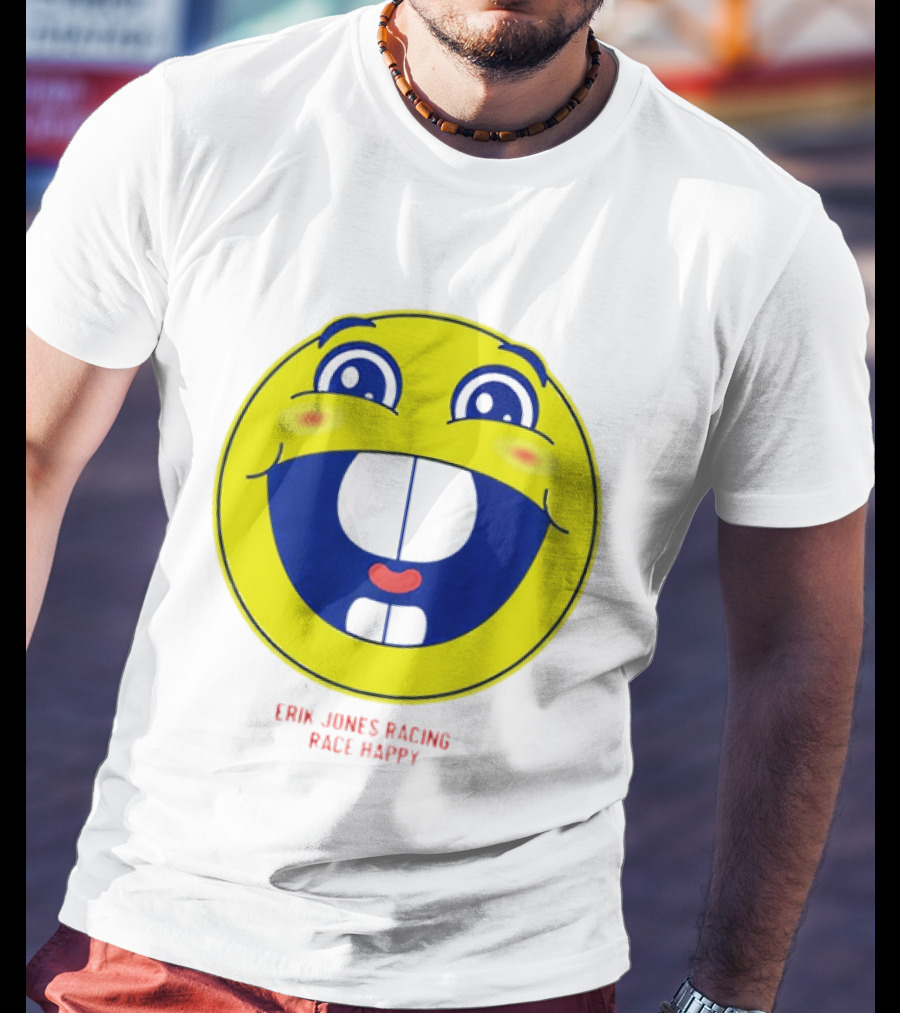 Erik Jones Racing Race Happy Yellow Smiley Face T-Shirt