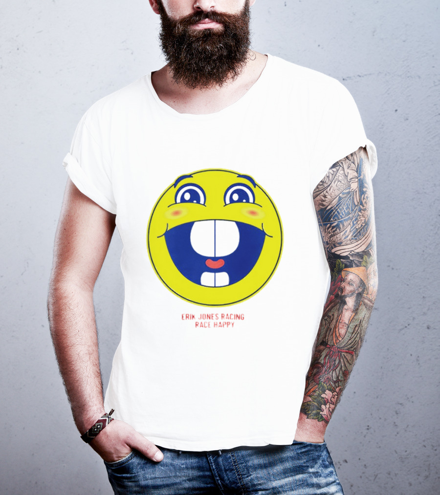Erik Jones Racing Race Happy Yellow Smiley Face T-Shirt