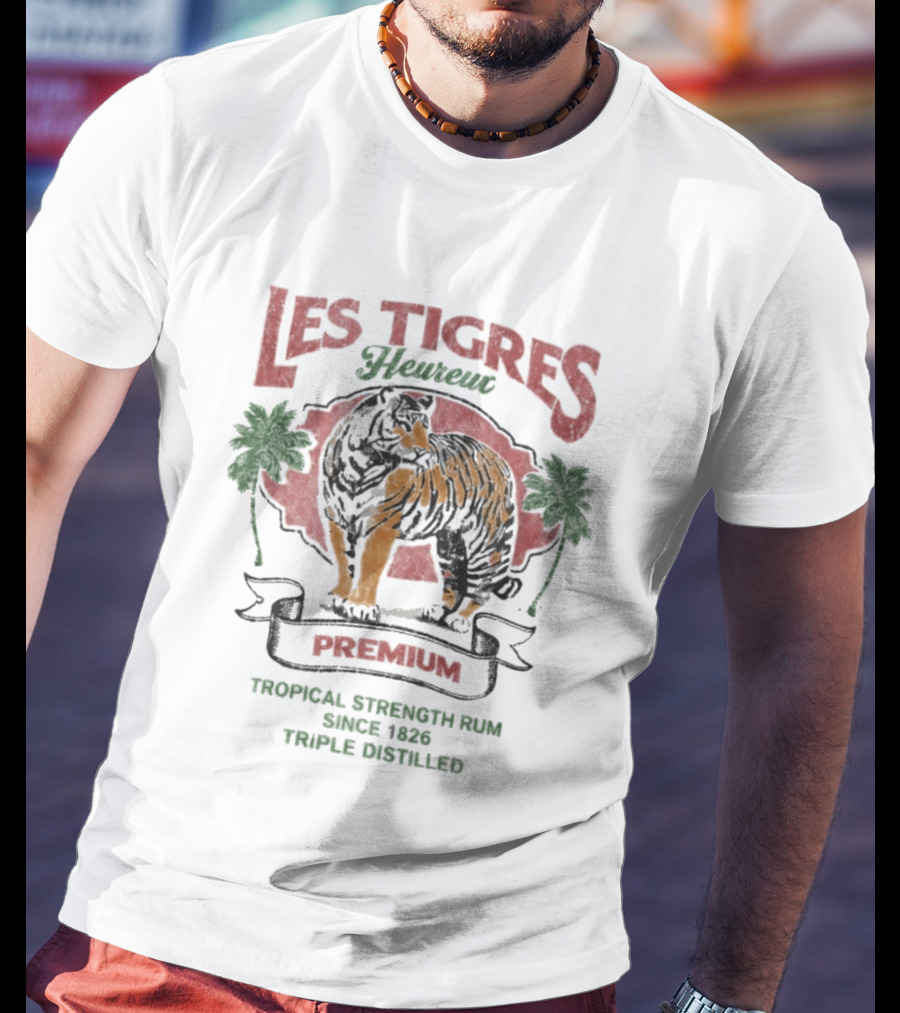 Les Tigres Premium Tropical Strength Rum Distilled Tiger T-Shirt