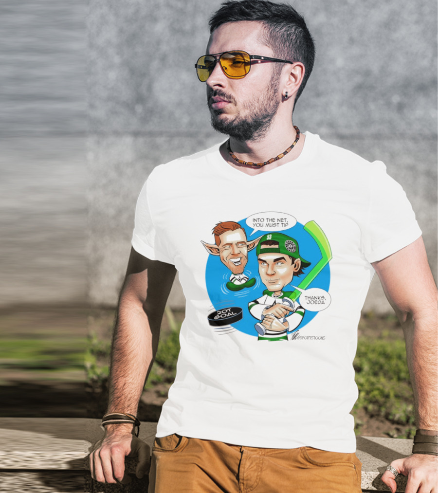 Joe Pavelski Wyatt Johnston Dallas Stars Into The Net You Must Tip T-Shirt