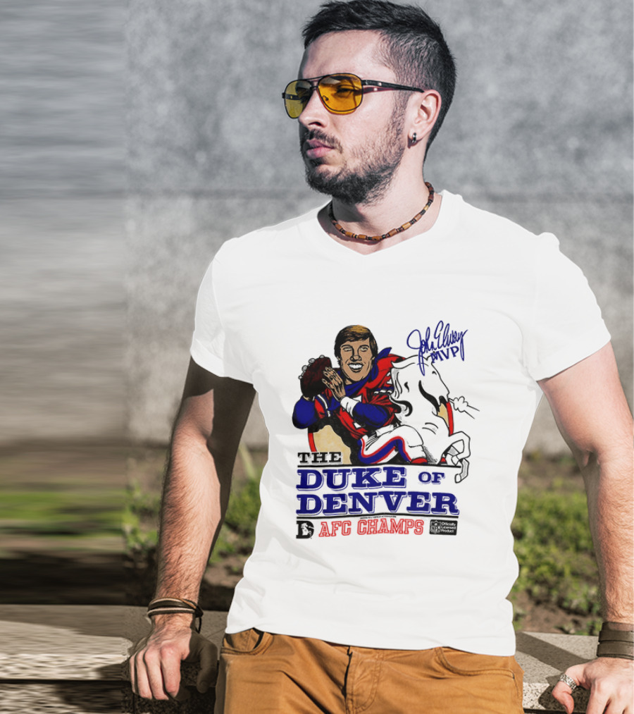 John Elway The Duke Of Denver AFC Champs MVP Caricature T-Shirt