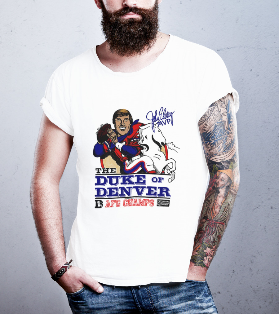 John Elway The Duke Of Denver AFC Champs MVP Caricature T-Shirt