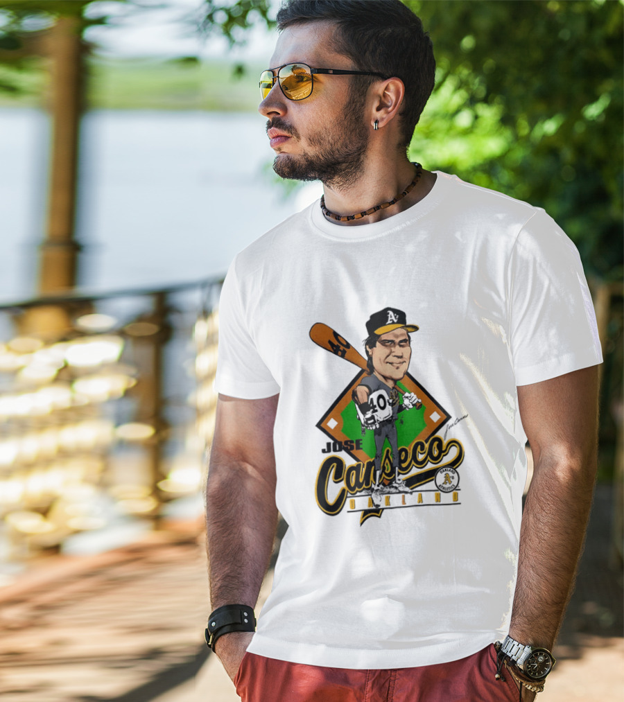 Jose Canseco Oakland A's Baseball Caricature T-Shirt