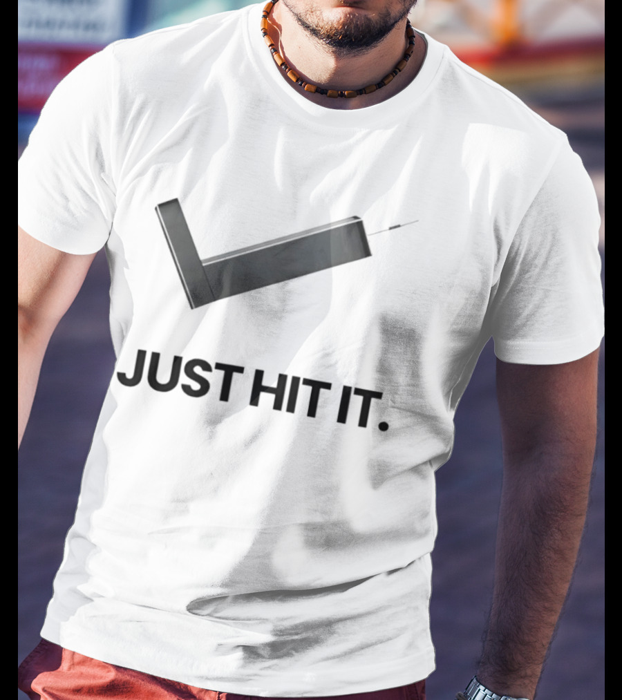 Just Hit It Nike Parody Putter Golf Satire T-Shirt
