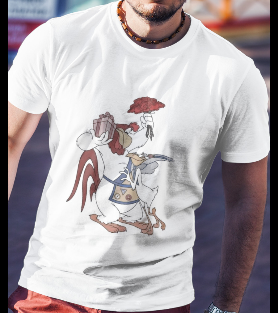 Foghorn Leghorn Miss Prissy Valentine Looney Tunes Classic Characters T-Shirt