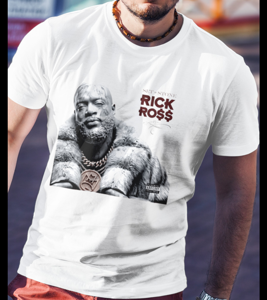 Rick Ross Set In Stone Album Cover Maybach Music Group Parental Advisory T-Shirt