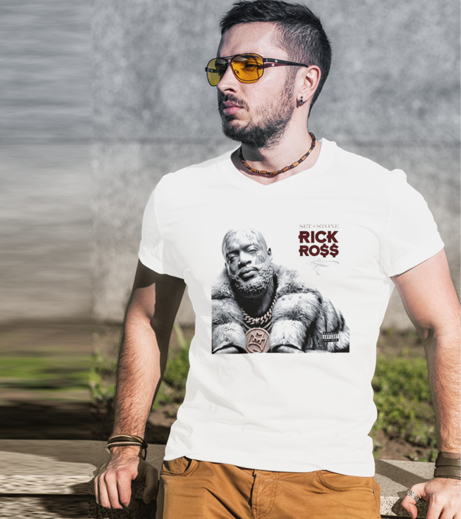 Rick Ross Set In Stone Album Cover Maybach Music Group Parental Advisory T-Shirt