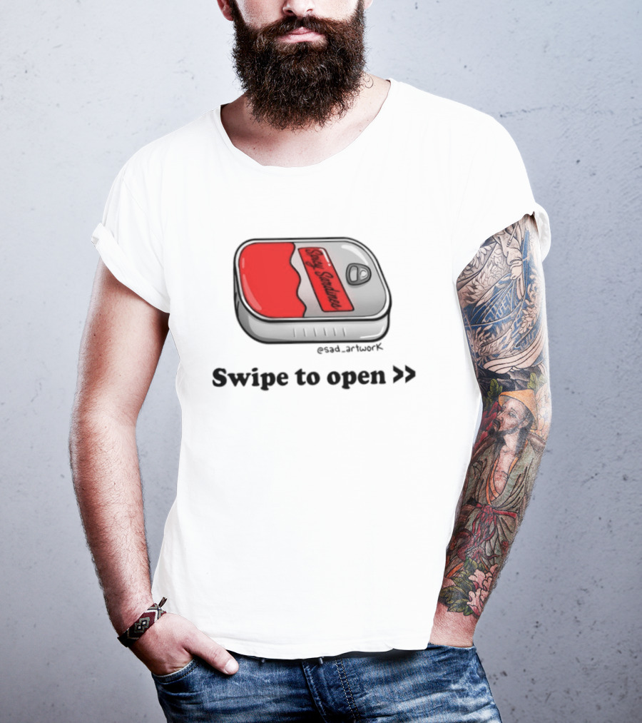 Spicy Sardines Swipe To Open Can Print T-Shirt