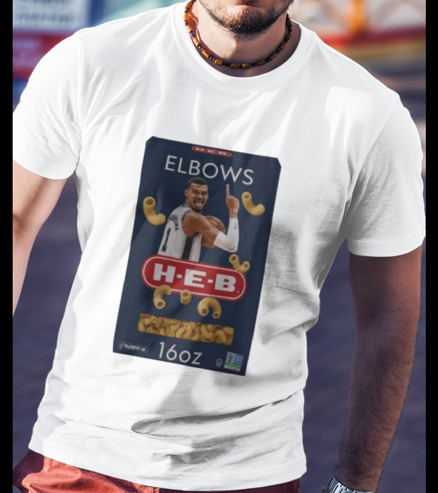 Victor Wembanyama Spurs HEB Elbows Meme 16oz Box T-Shirt