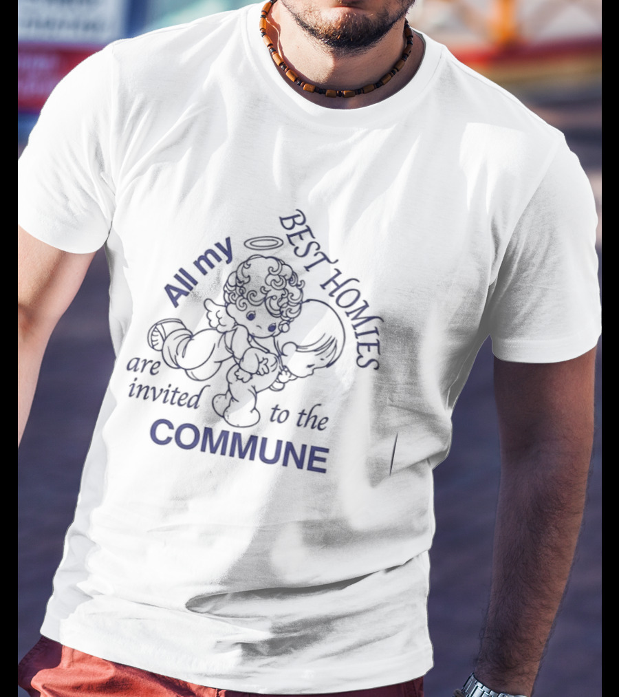 All My Best Homies Are Invited To The Commune Angel Graphic Crop Failure 2030 T-Shirt