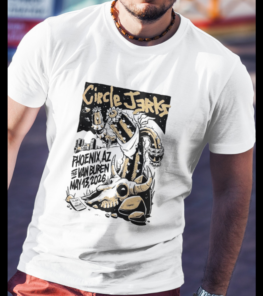 Circle Jerks Phoenix AZ The Van Buren May 13 2026 Skeleton T-Shirt