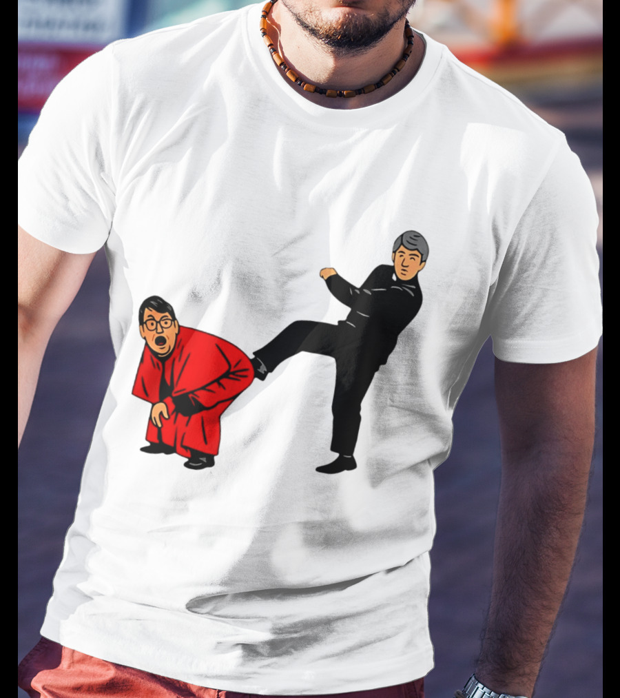 Kicking Random Man Up The Arse Funny Comic Scene T-Shirt