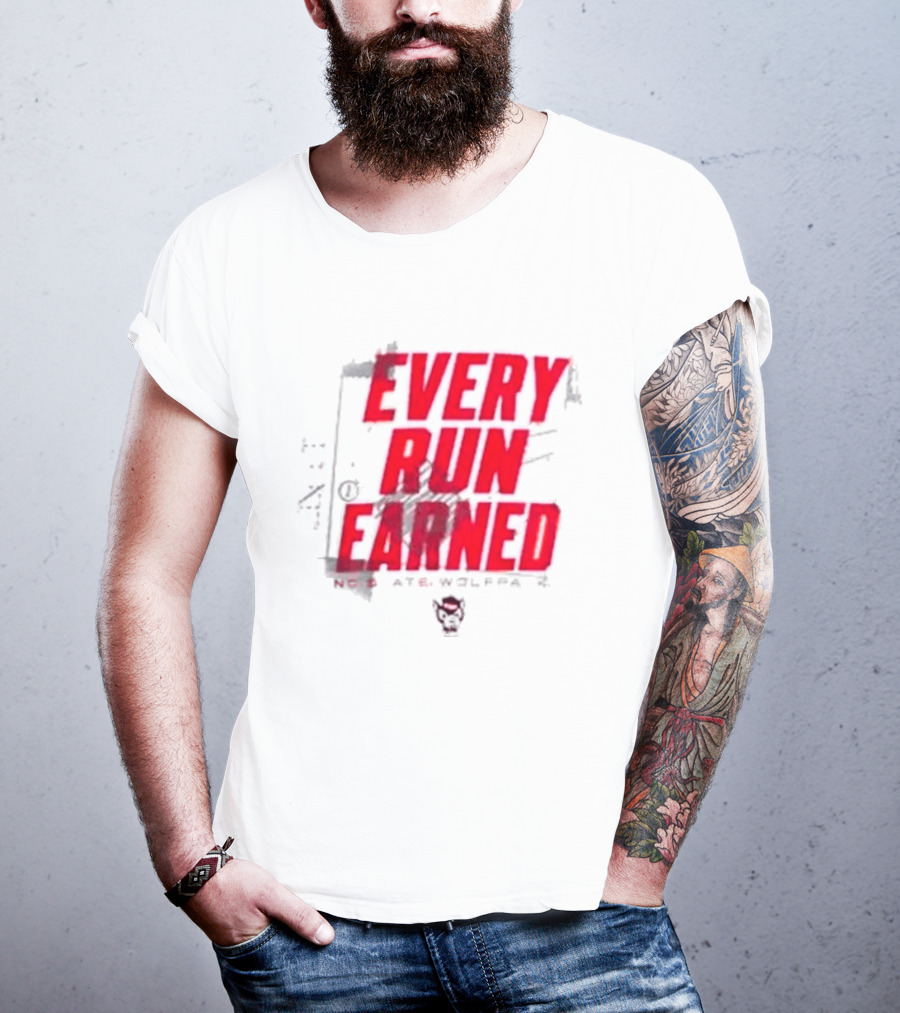 NC State Wolfpack Every Run Earned T-Shirt
