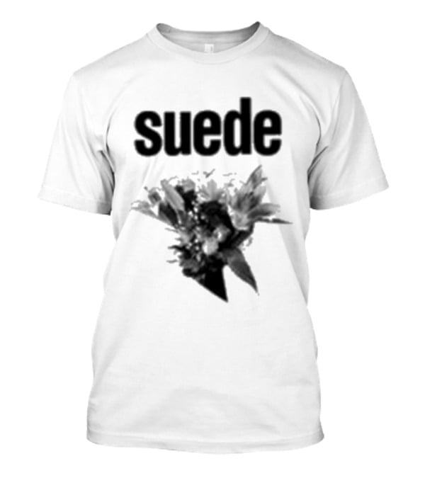 Suede Disintegrate Black And White Floral Explosion T-Shirt