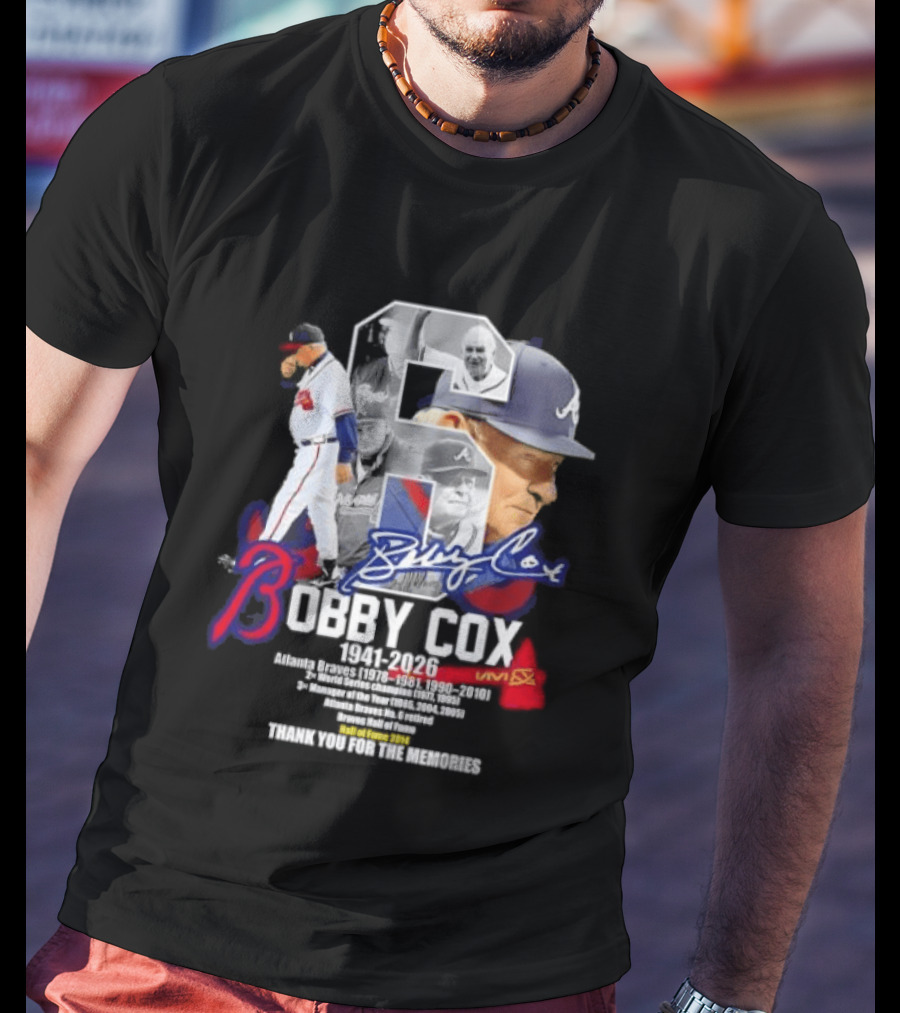Bobby Cox Atlanta Braves Manager 1941 2026 Thank You For The Memories T-Shirt