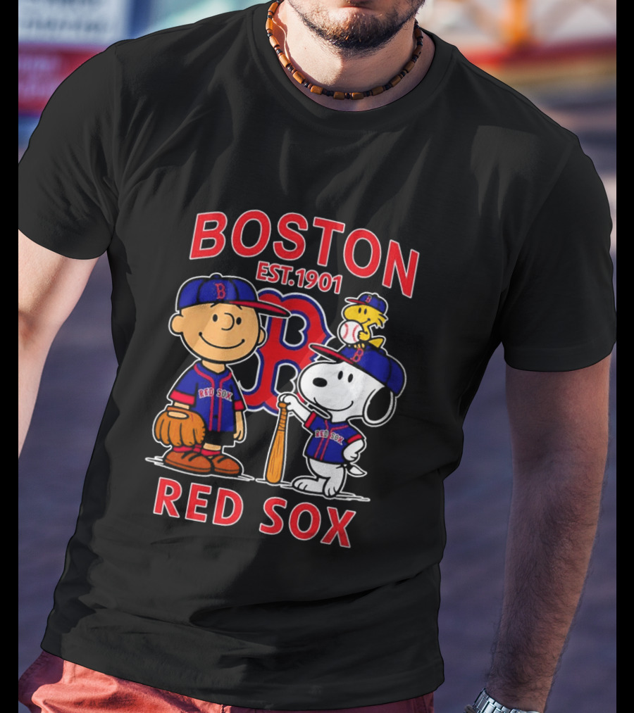 Boston Red Sox Peanuts Characters Est 1901 T-Shirt
