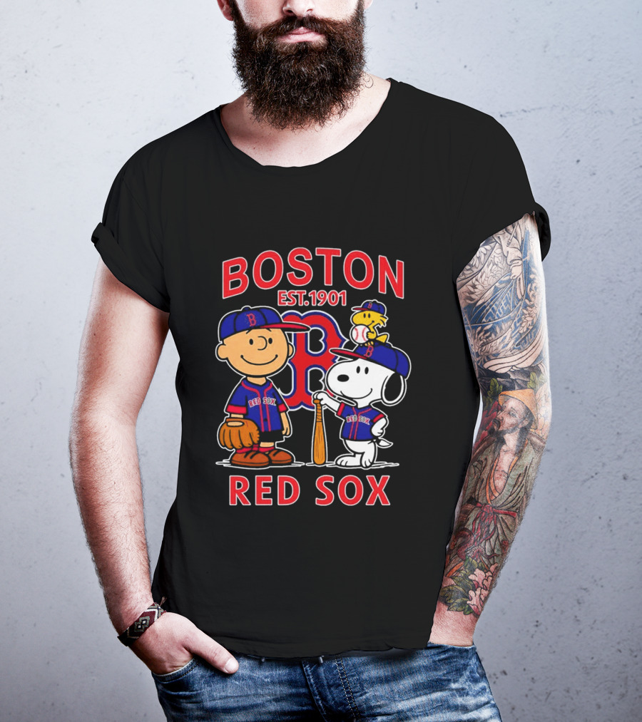 Boston Red Sox Peanuts Characters Est 1901 T-Shirt