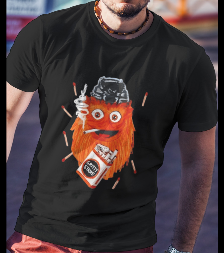 Gritty Strike Smoking Philadelphia Flyers Hockey 2026 T-Shirt