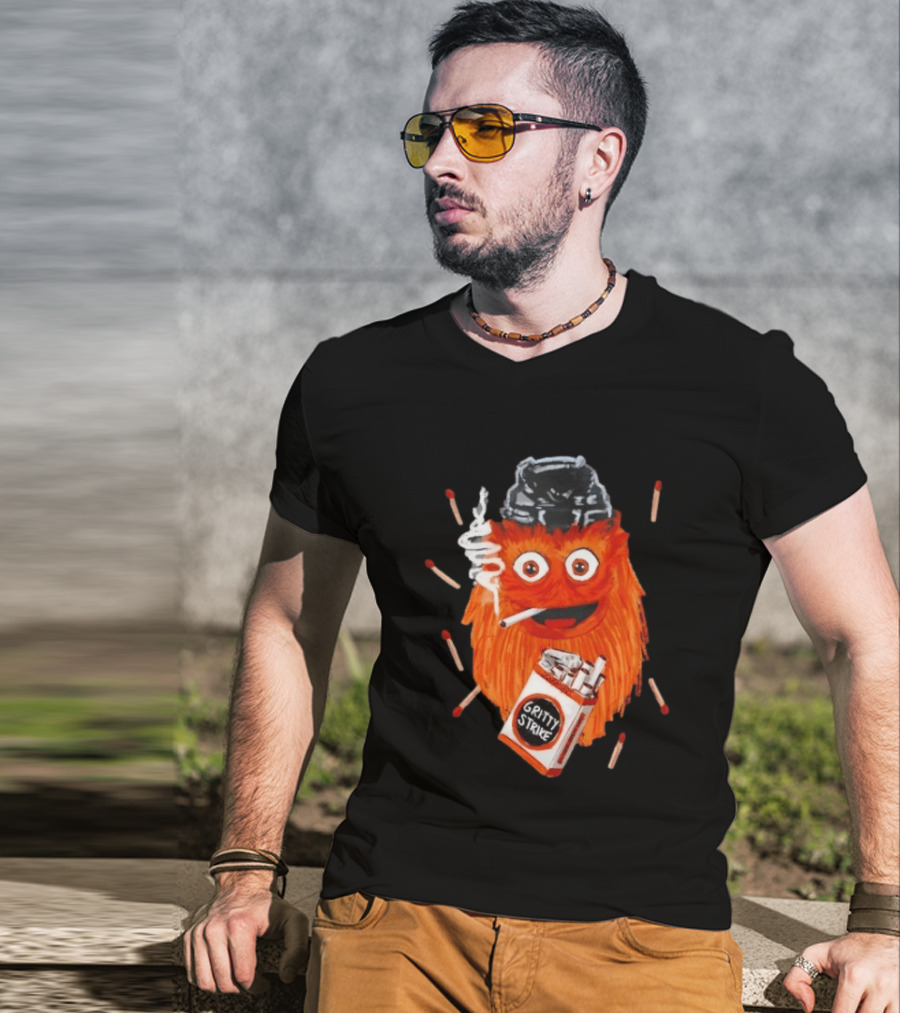 Gritty Strike Smoking Philadelphia Flyers Hockey 2026 T-Shirt