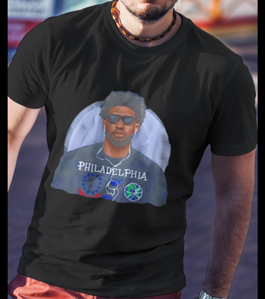 Philadelphia 76ers Joel Embiid Wearing Glasses NBA Basketball 2026 T-Shirt