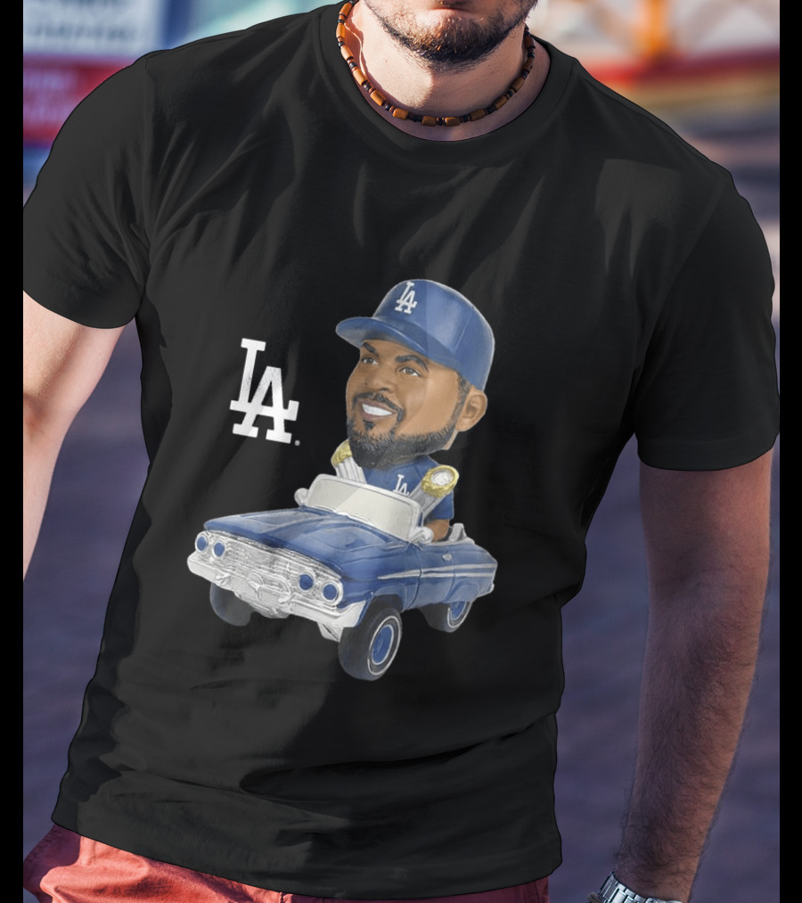 LA Dodgers Ice Cube Bobblehead Classic Cap Low Rider T-Shirt