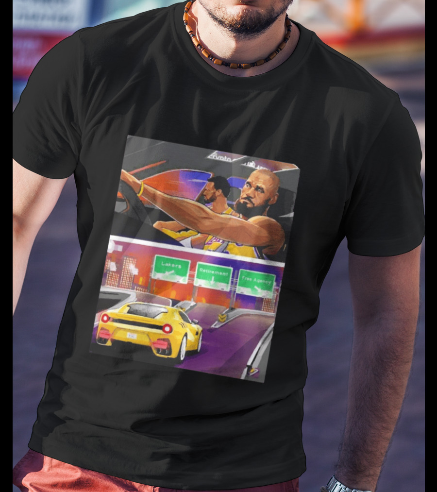 Lakers Lebron James Path: Retirement Versus Free Agency Decision Journey T-Shirt