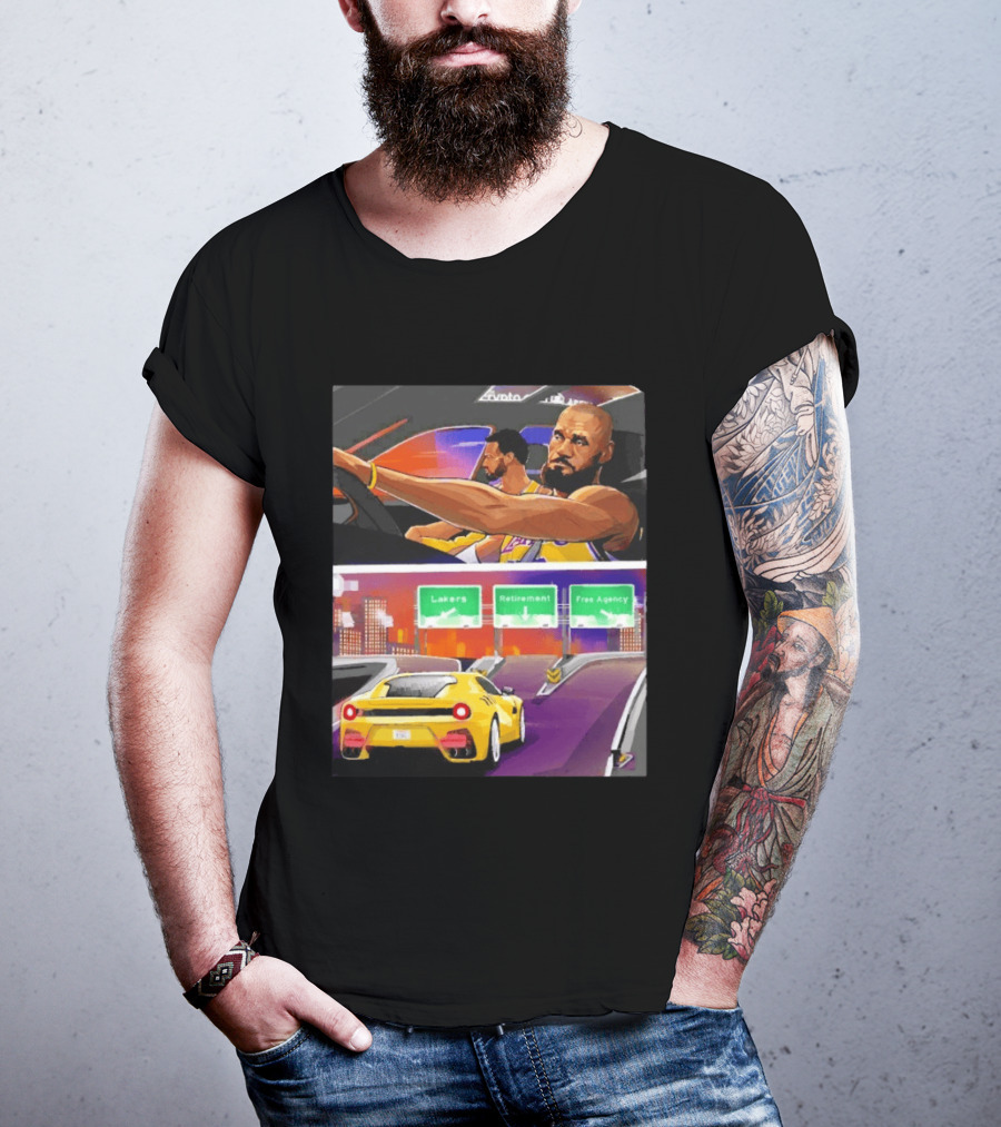 Lakers Lebron James Path: Retirement Versus Free Agency Decision Journey T-Shirt