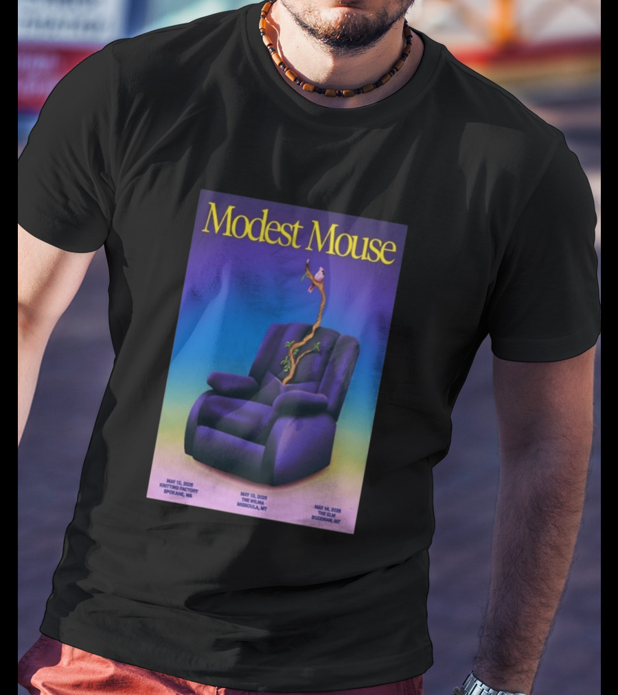 Modest Mouse Tour May 2026 Recliner And Tree Bozeman MT The Elm T-Shirt