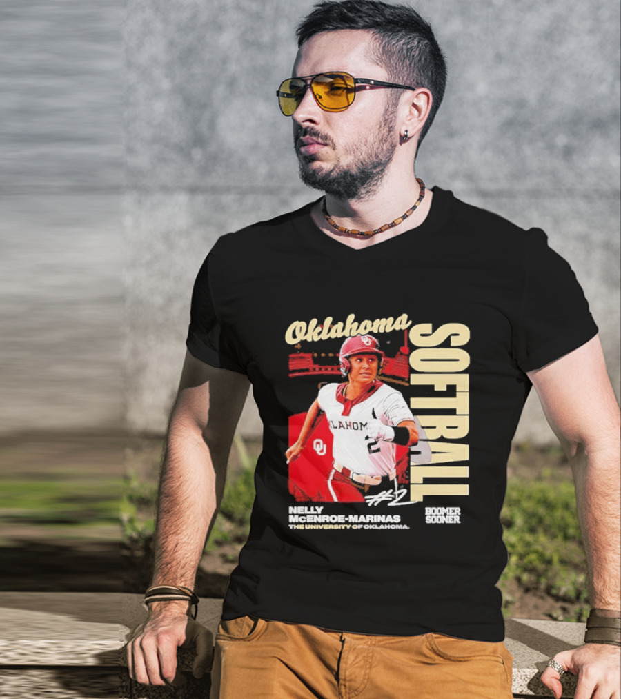 Nelly McEnroe Marinas #2 Oklahoma Sooners Softball Player T-Shirt