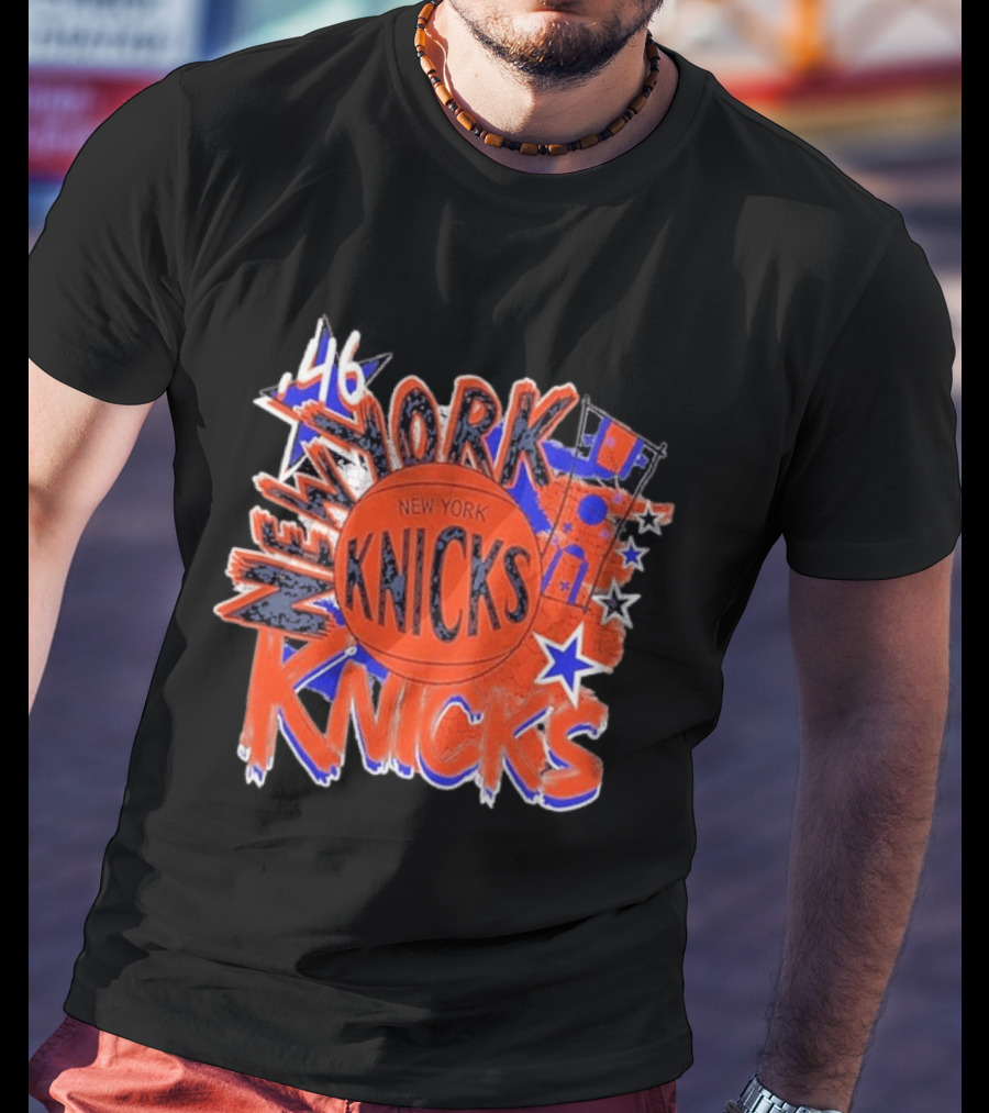 New York Knicks '46 Hardwood Classics Basketball Team Retro Stars T-Shirt