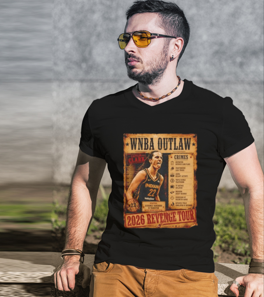 WNBA Outlaw Caitlin Clark Indiana 2026 Revenge Tour T-Shirt