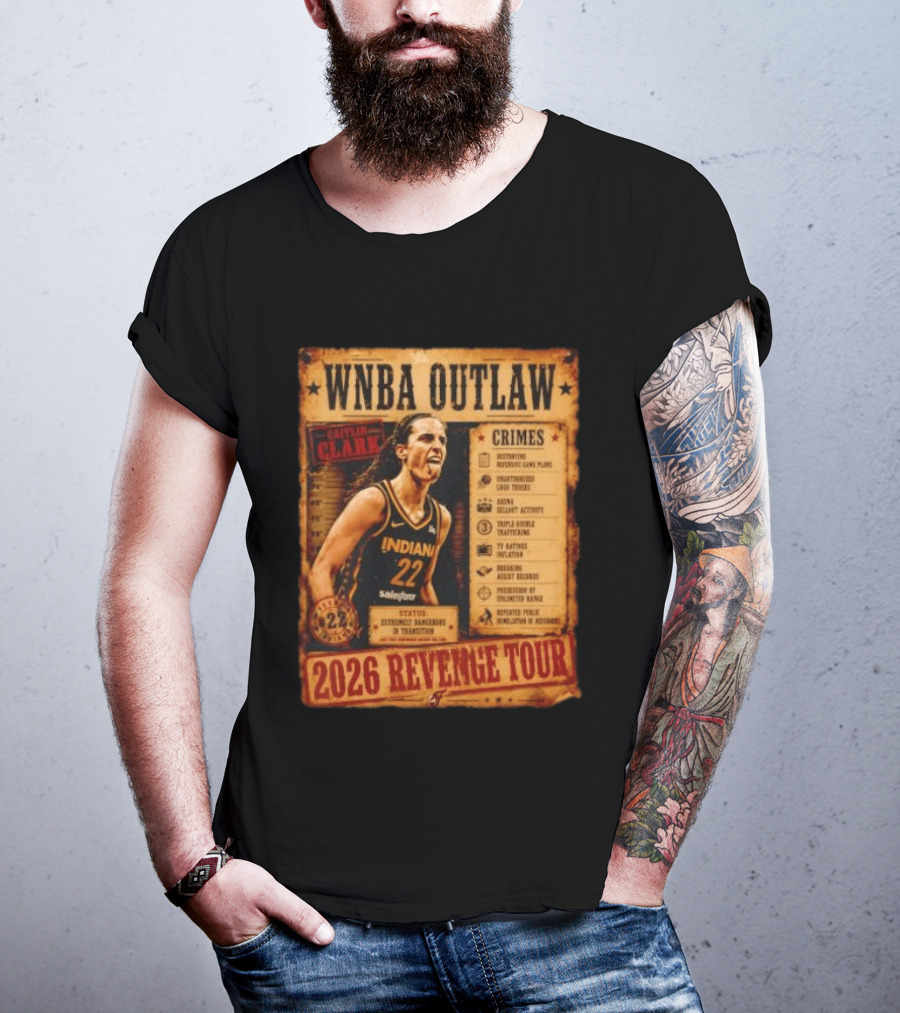WNBA Outlaw Caitlin Clark Indiana 2026 Revenge Tour T-Shirt