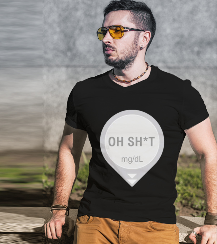 Oh Sh*t Crash Alert Mg/dL Humor T-Shirt