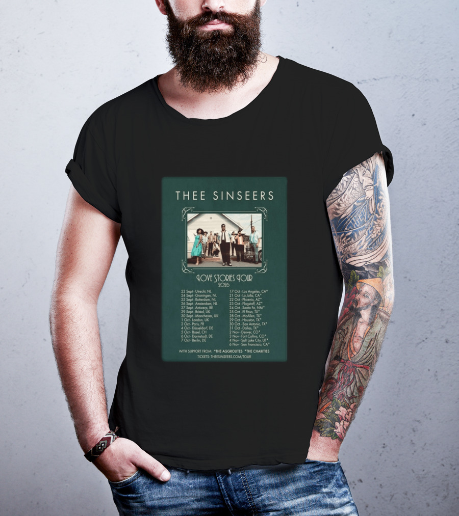 Thee Sinseers Love Stories Tour 2026 With Dates And Locations T-Shirt
