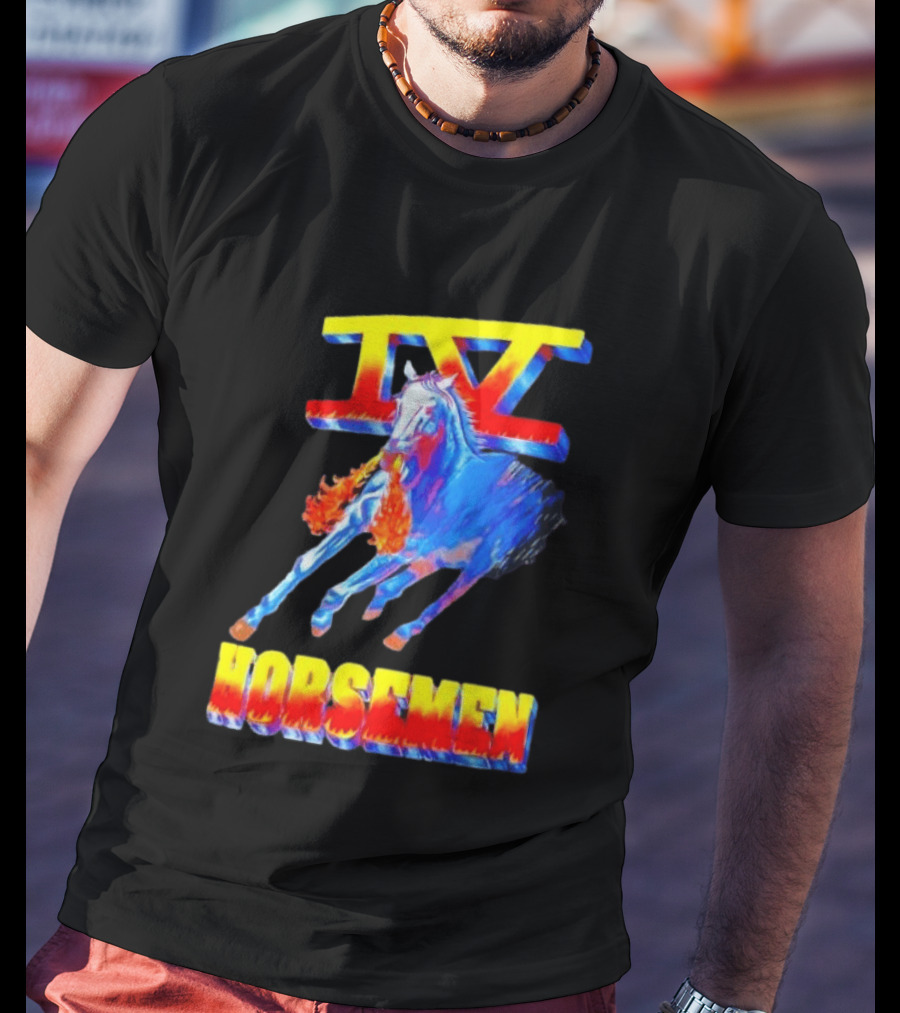 Four Horsemen WWE 90s IV Fiery Horse Retro Wrestling T-Shirt