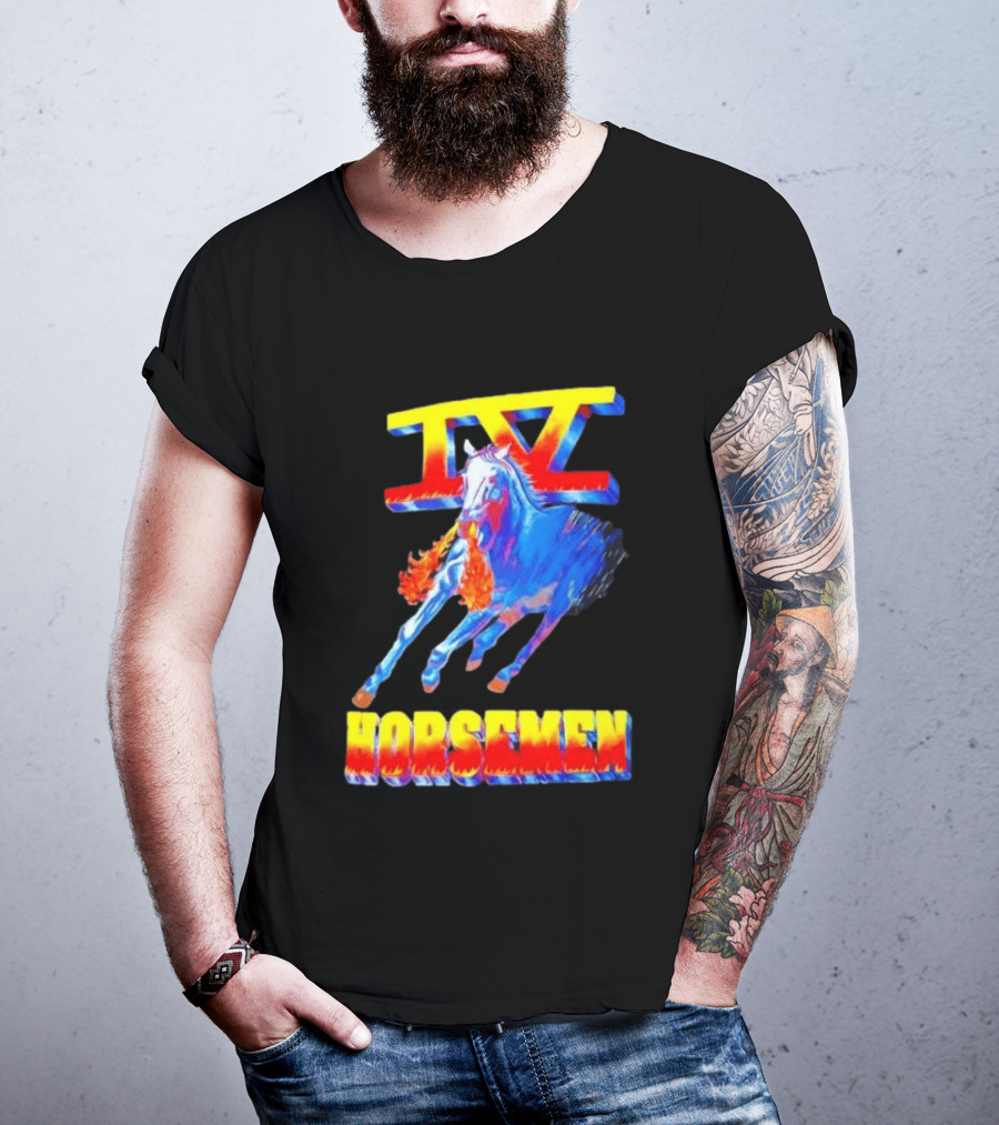 Four Horsemen WWE 90s IV Fiery Horse Retro Wrestling T-Shirt