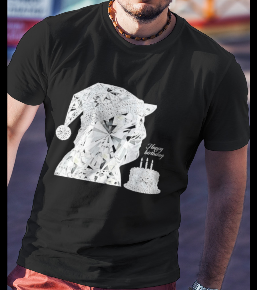 Happy Birthday Trump Diamond Wizard With Crystal Hat And Cake T-Shirt