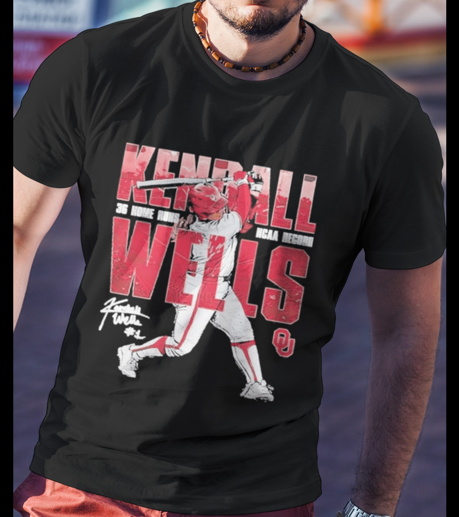 Kendall Wells 36 Home Runs Oklahoma Sooners NCAA Record T-Shirt