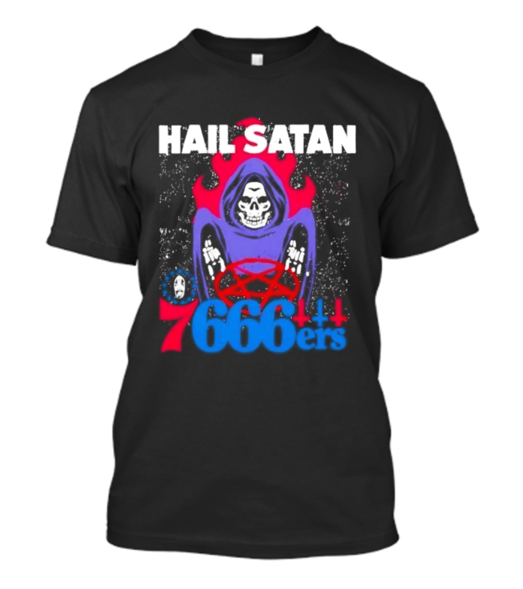 Hail Satan 76ers 666 Flame Creature T-Shirt