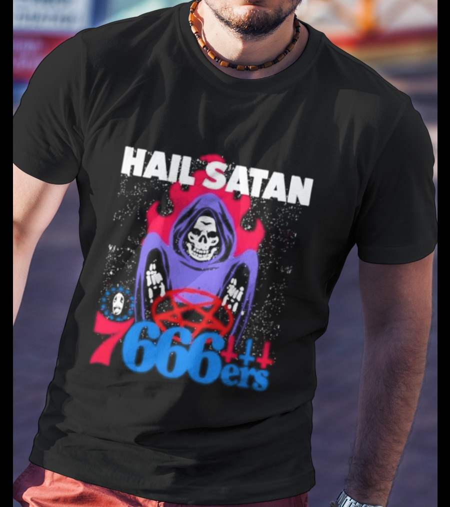 Hail Satan 76ers 666 Flame Creature T-Shirt