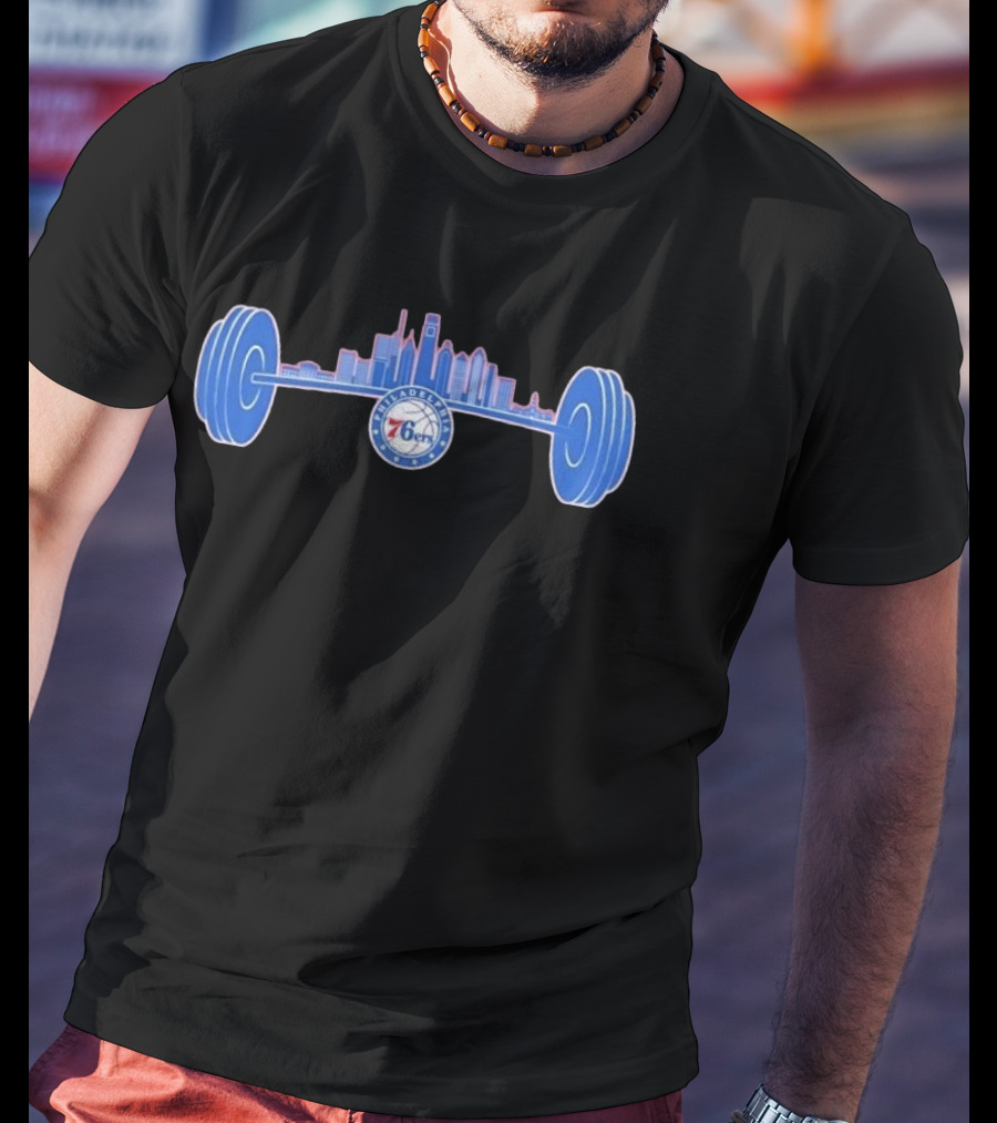 Philadelphia 76ers Skyline Weightlifting Philly Strong Series T-Shirt