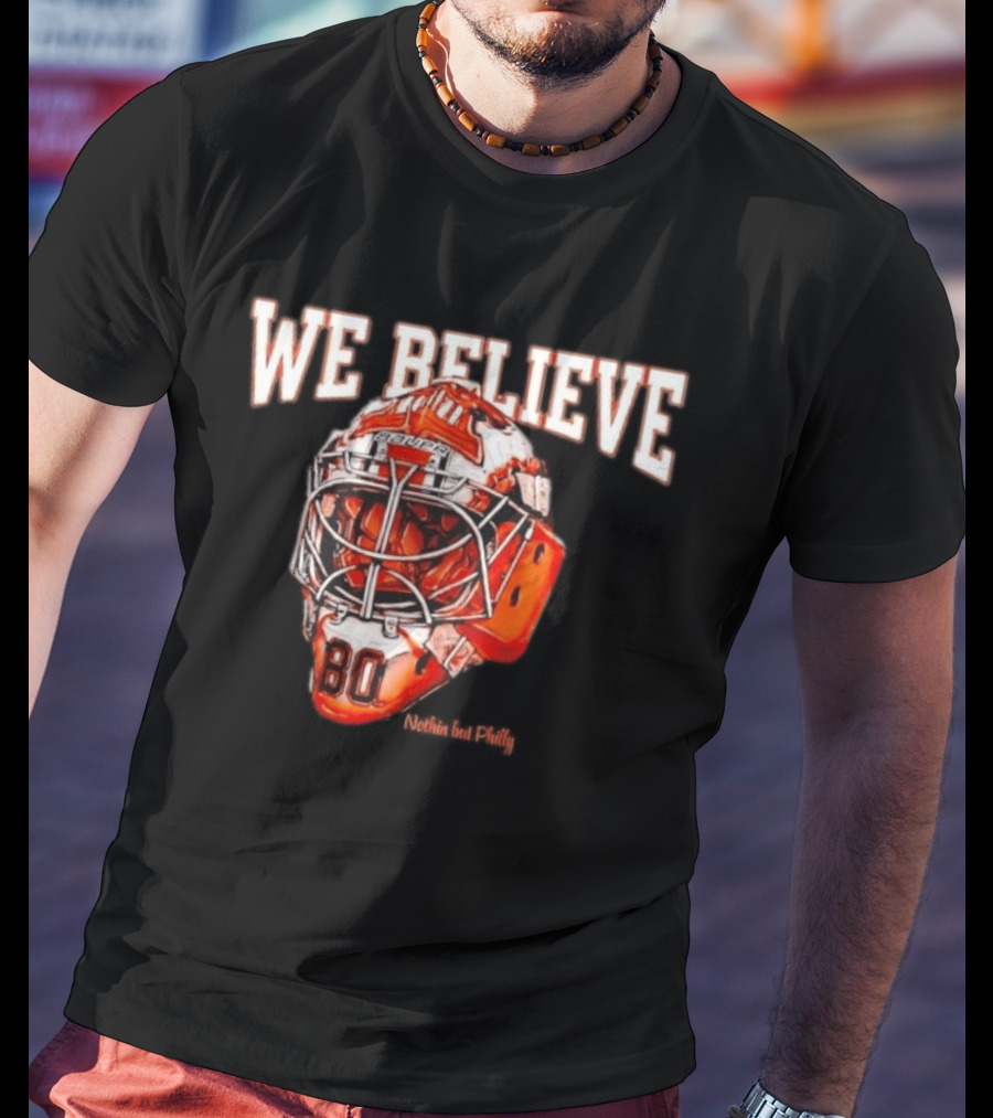 Philadelphia Flyers We Believe Hockey Goalie Mask T-Shirt
