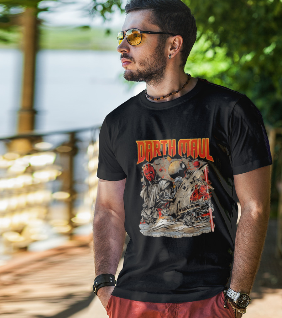Darth Maul Star Wars Sith Lord Speedster Lightsaber Duel Scene T-Shirt