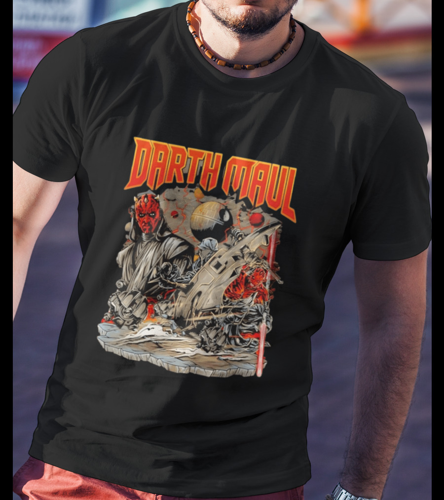 Darth Maul Star Wars Sith Lord Speedster Lightsaber Duel Scene T-Shirt