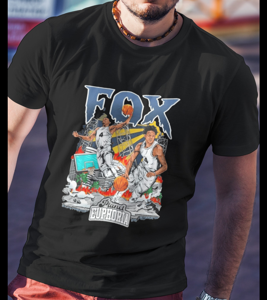 Fox Planet Euphoria Court Crusher Basketball Action T-Shirt