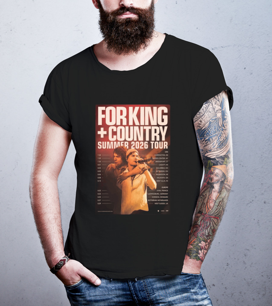 FOR KING + COUNTRY Summer 2026 Tour USA Europe Dates T-Shirt