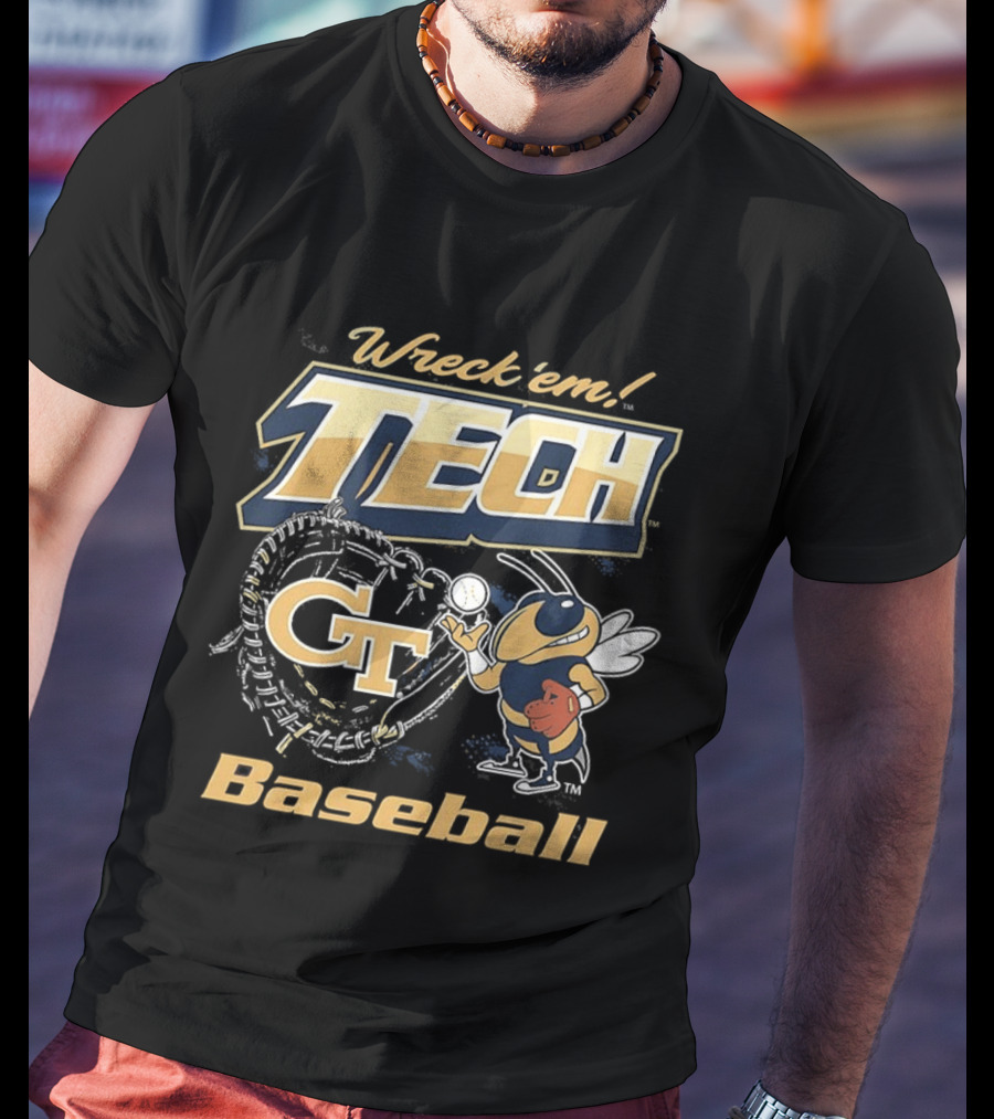 Wreck 'Em Tech GT Baseball Yellow Jackets Buzz T-Shirt