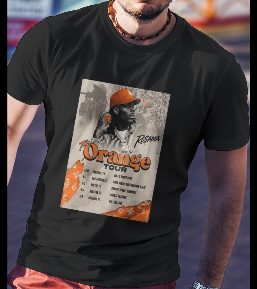 RoSama The Orange Tour 2026 Houston Concert The Bronze Peacock May 7 T-Shirt